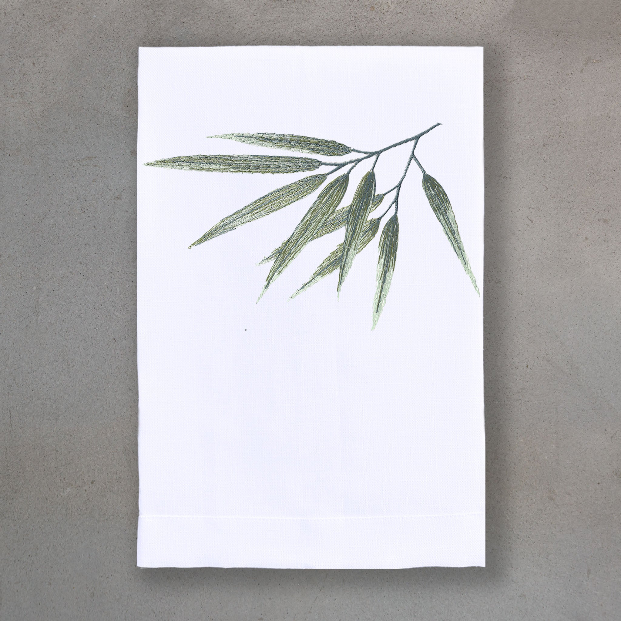 Bamboo Green | White Linen