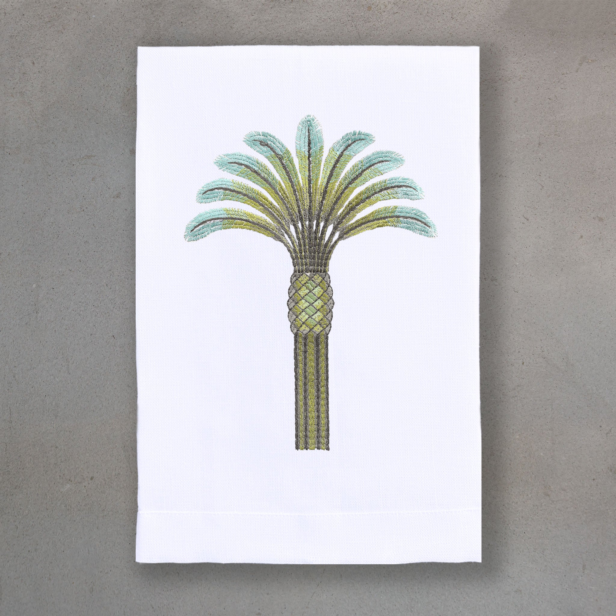 Beach Palm Green | White Linen