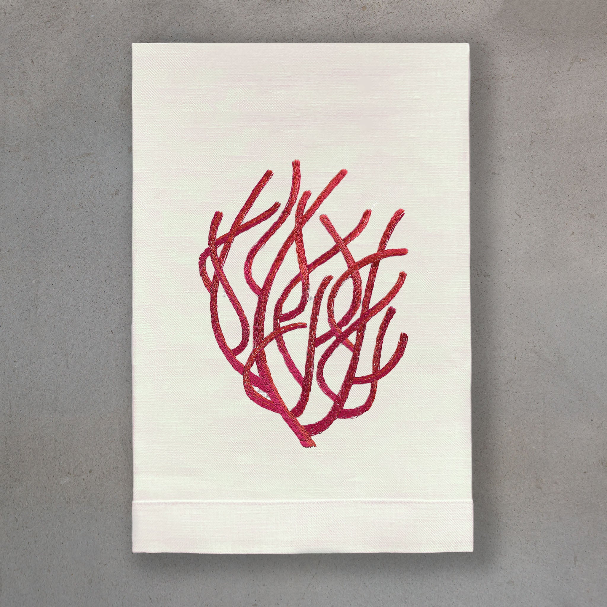 Coral Red | Ivory Linen