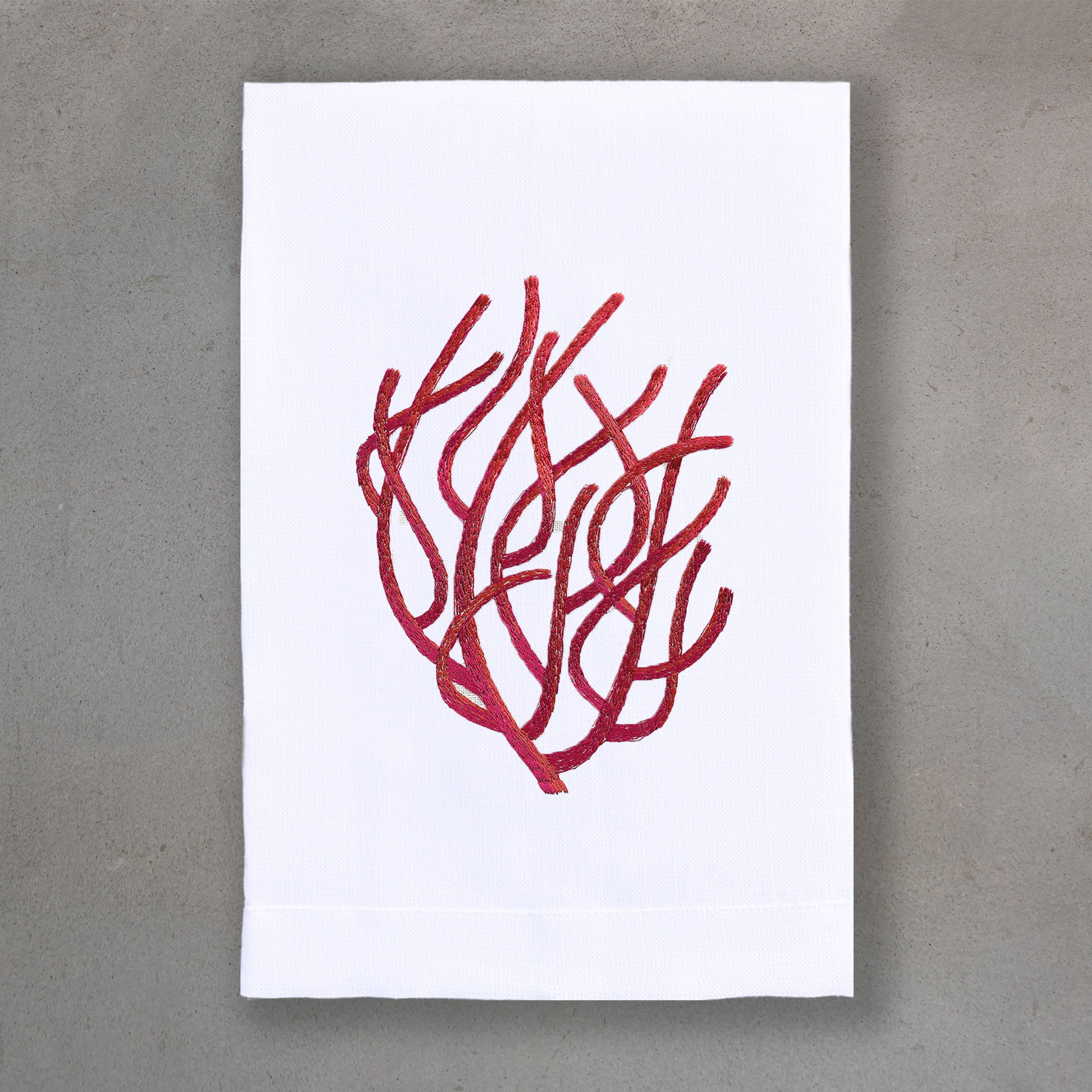 Coral Red | White Linen