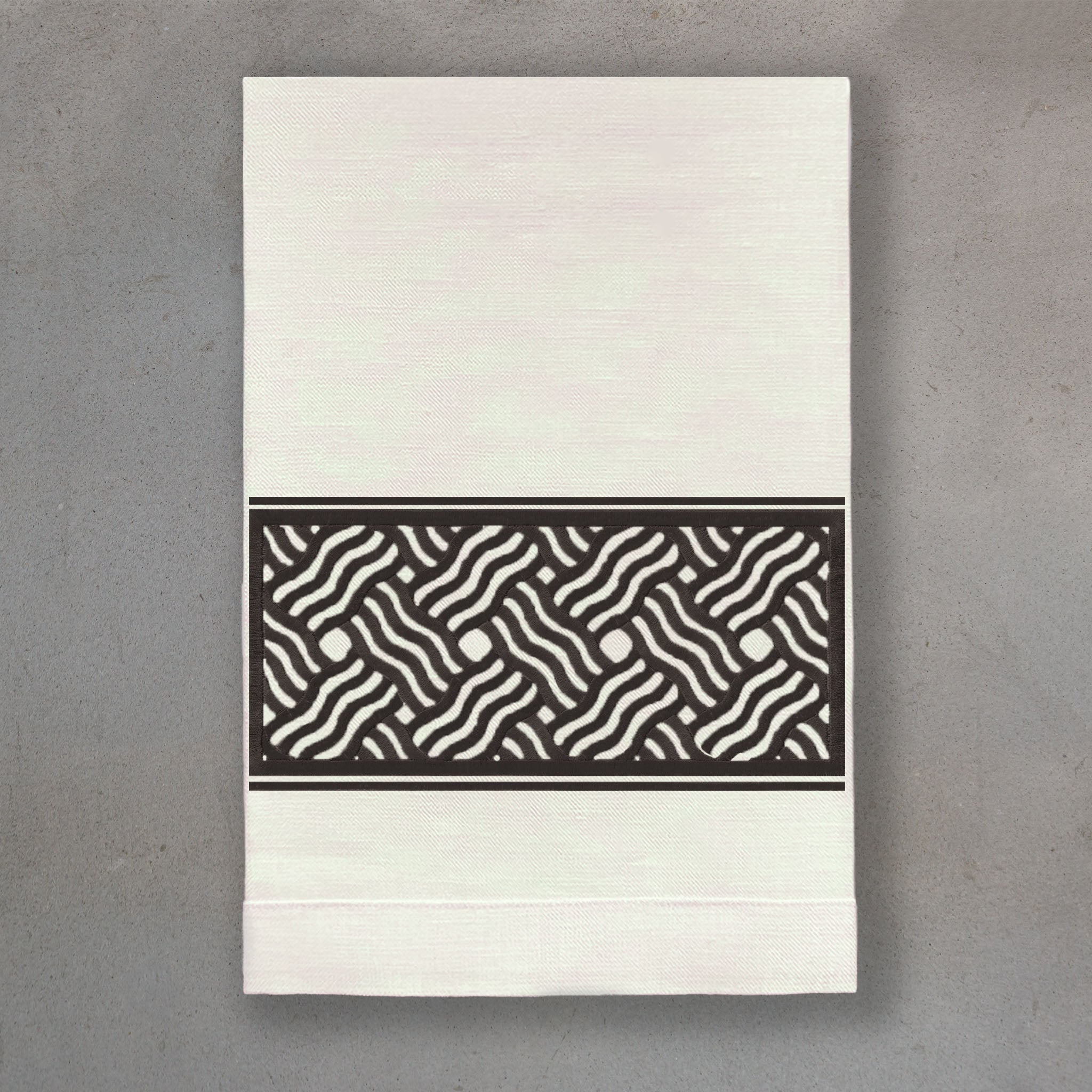Fret Black | Ivory Linen