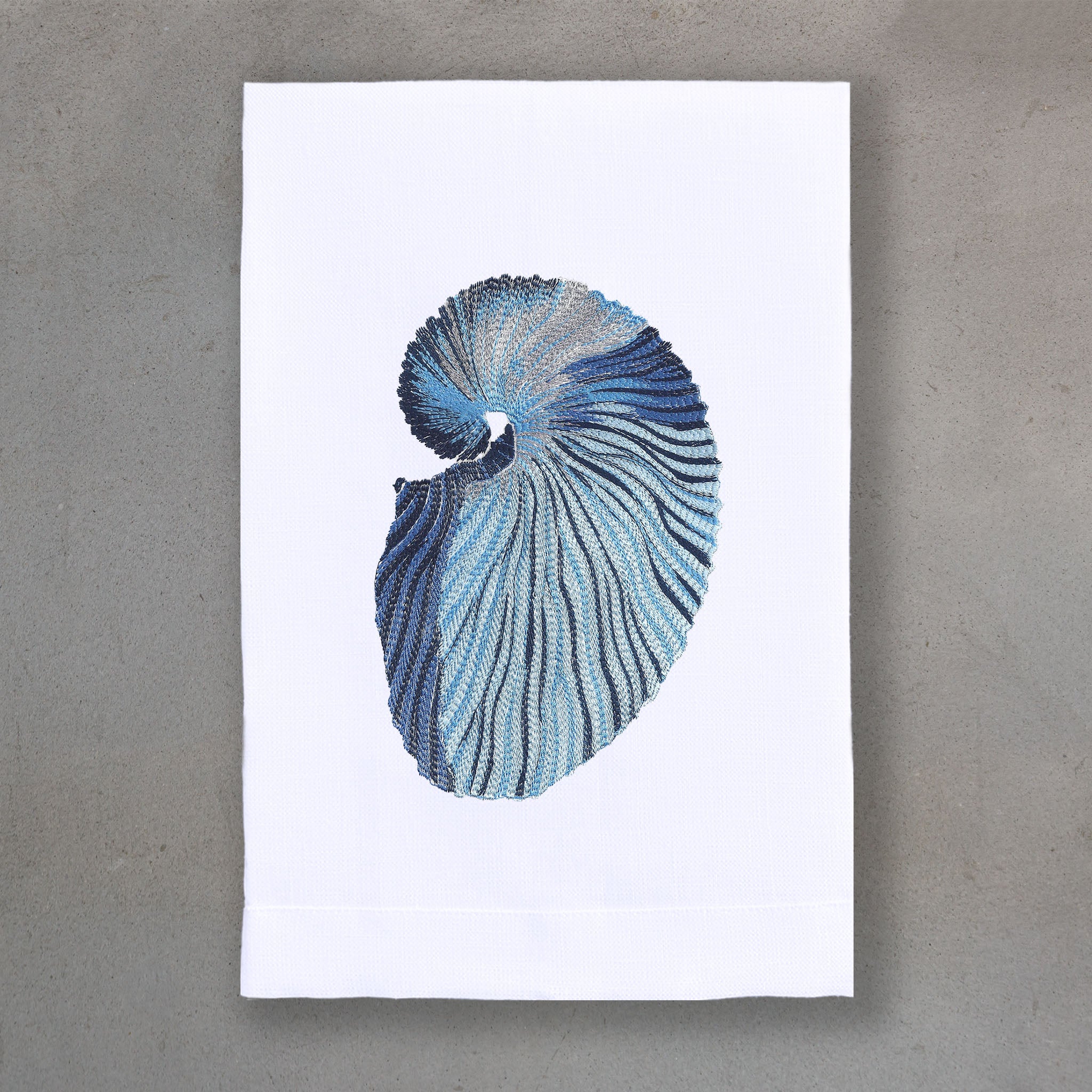 Jewel Nautilus Blue | White Linen