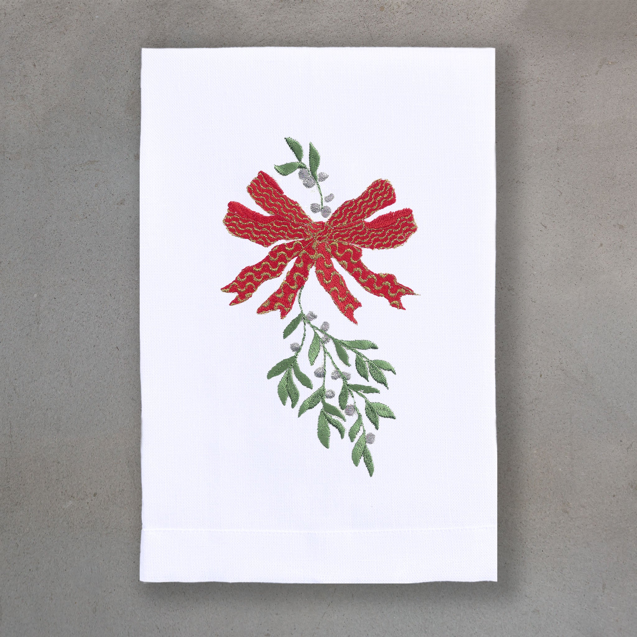 Mistletoe Red | White Linen