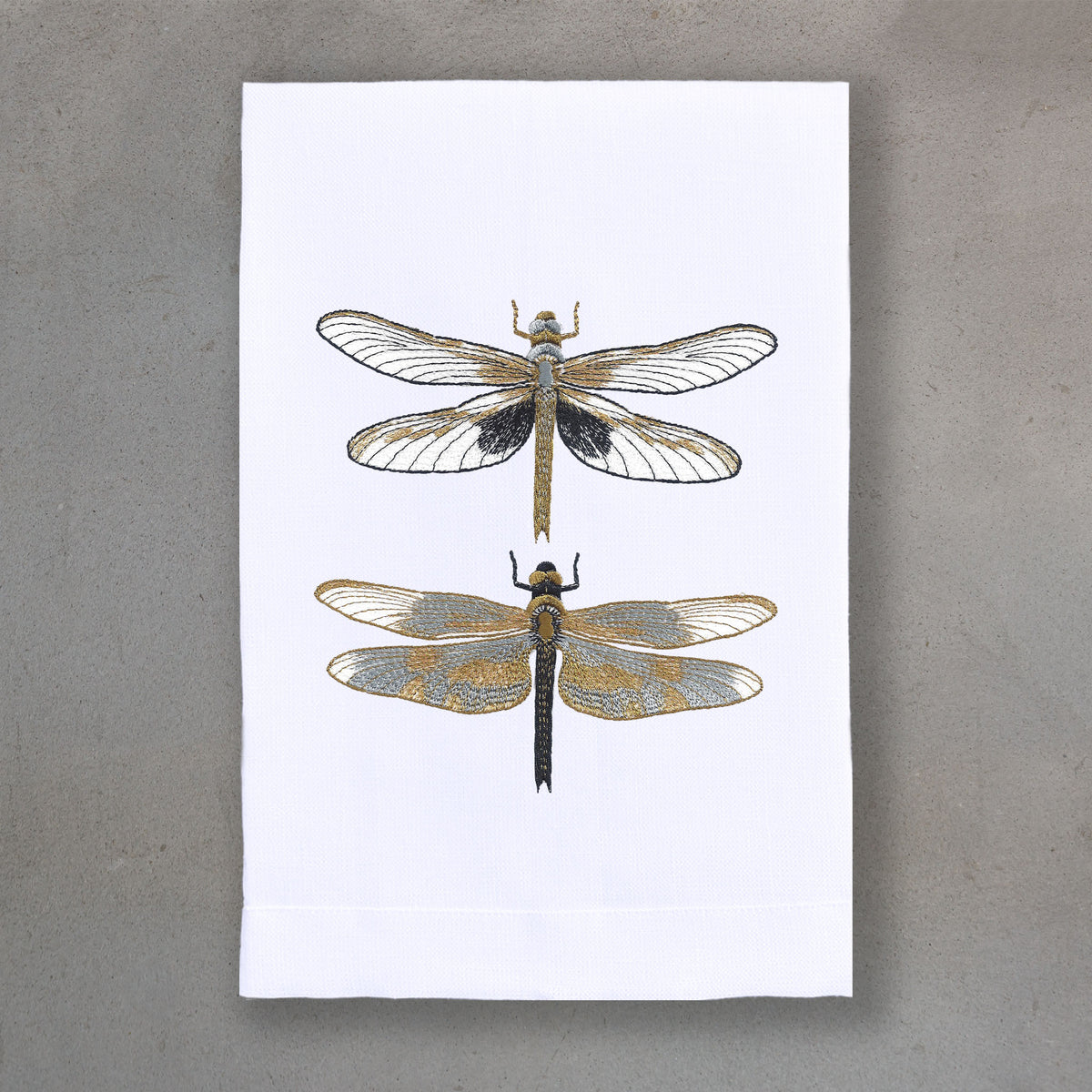 Dragons Metallic Gold | White Linen