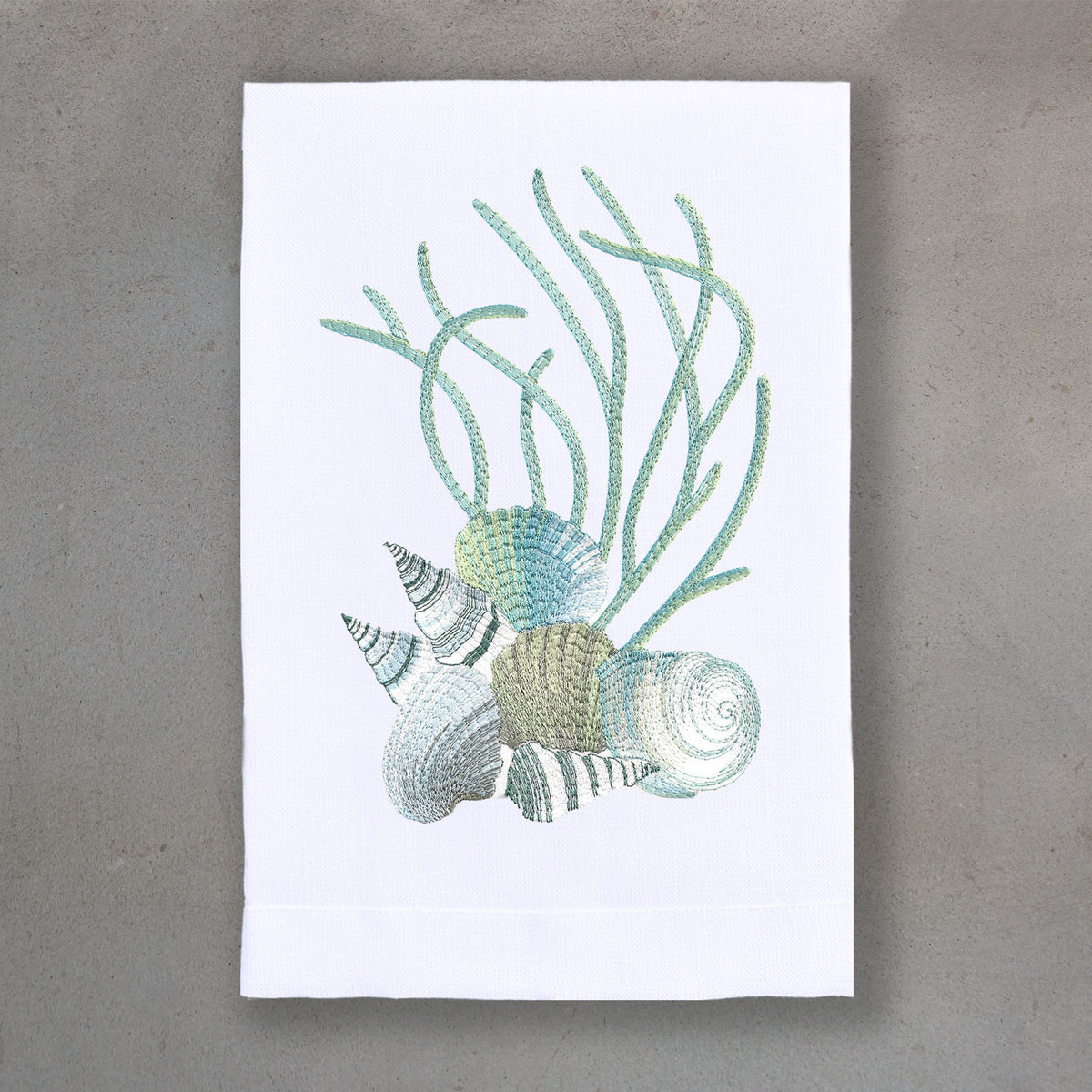 Shells Blue | White Linen