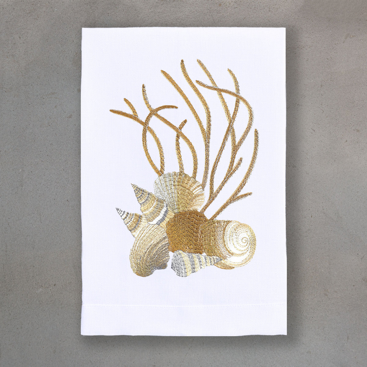 Shells Gold | White Linen