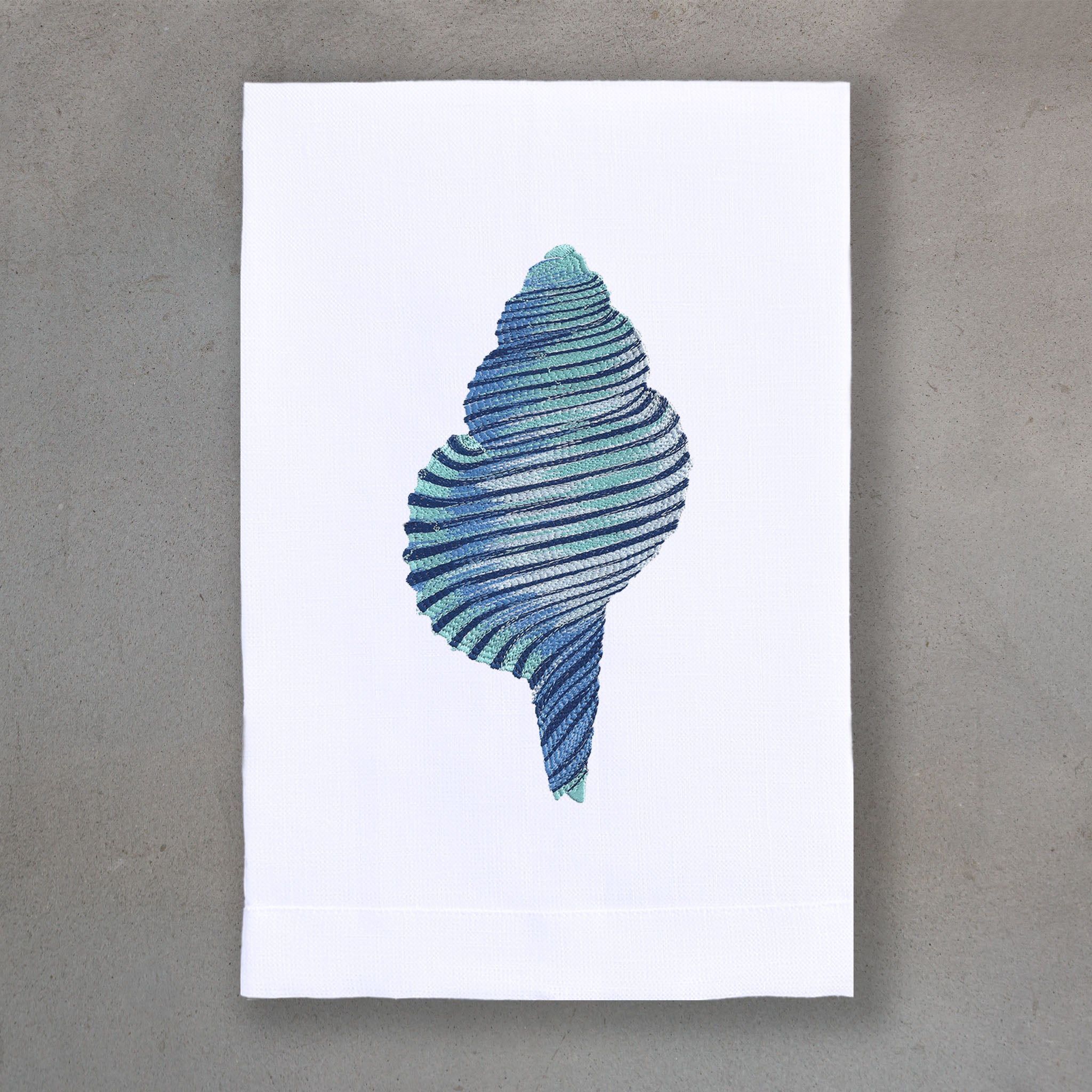 Spiral Shell Blue | White Linen