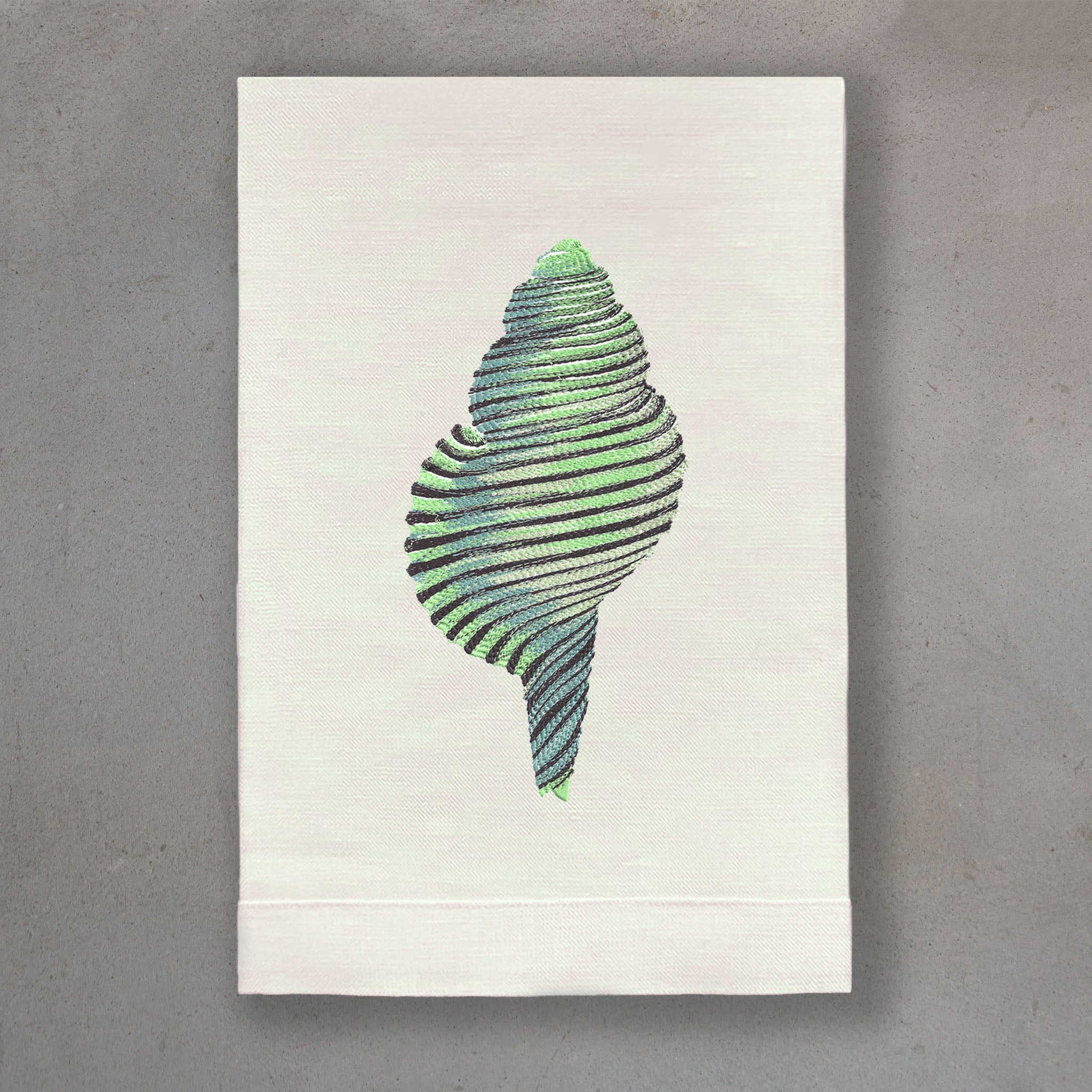 Spiral Shell Green | Ivory Linen