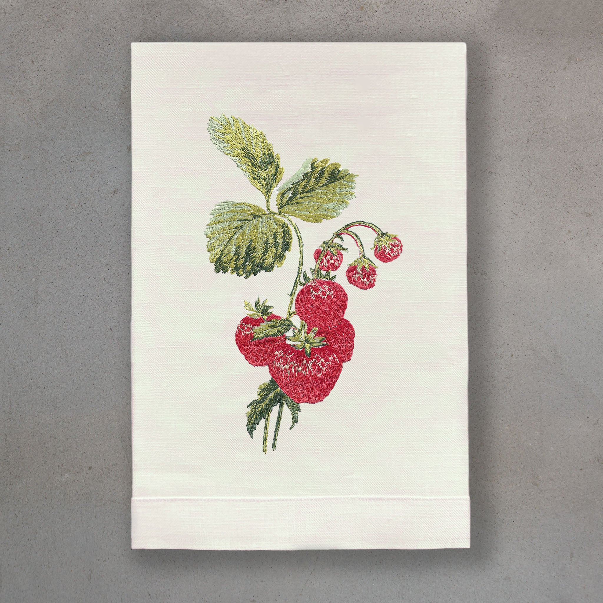 Strawberry Red | Ivory Linen