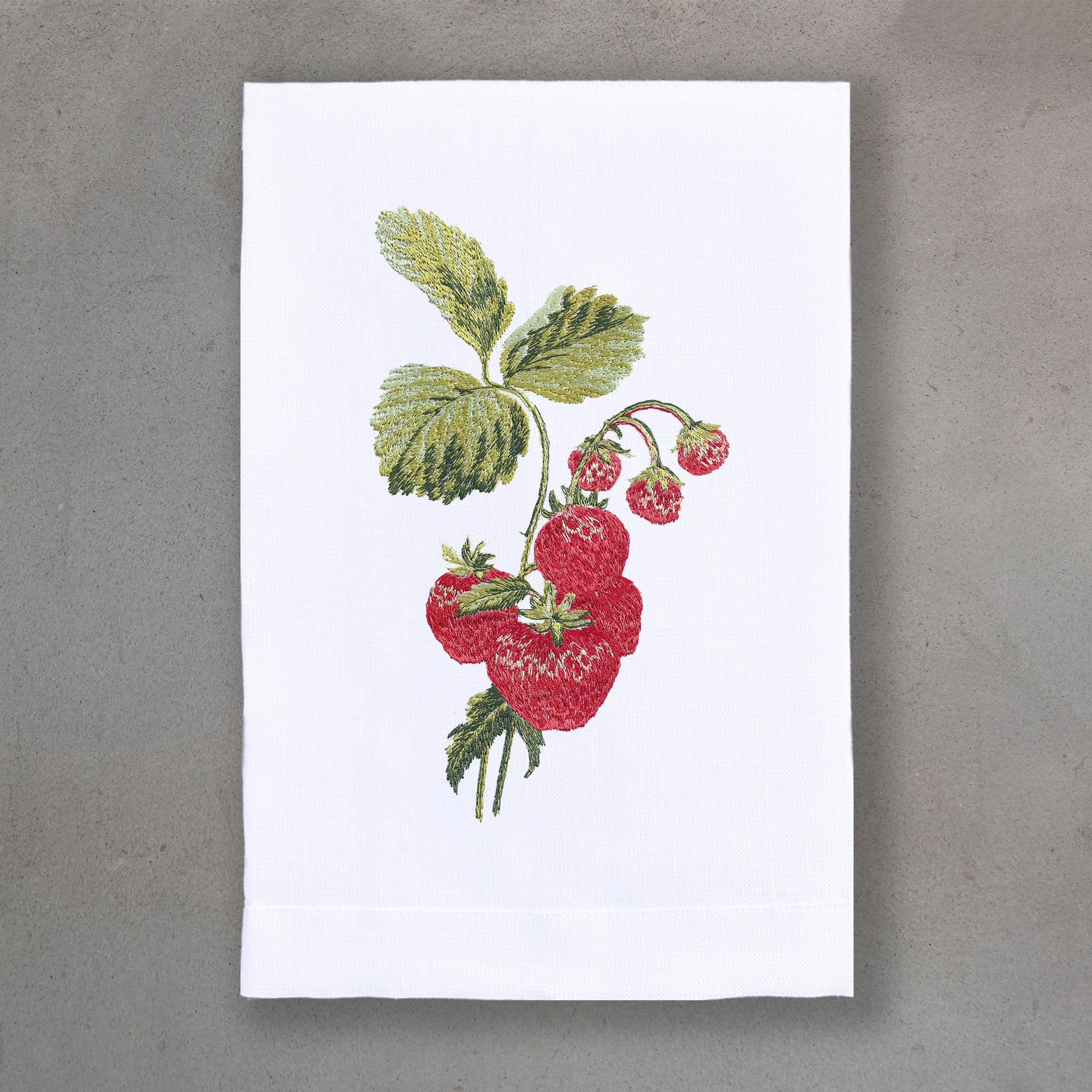 Strawberry Red | White Linen