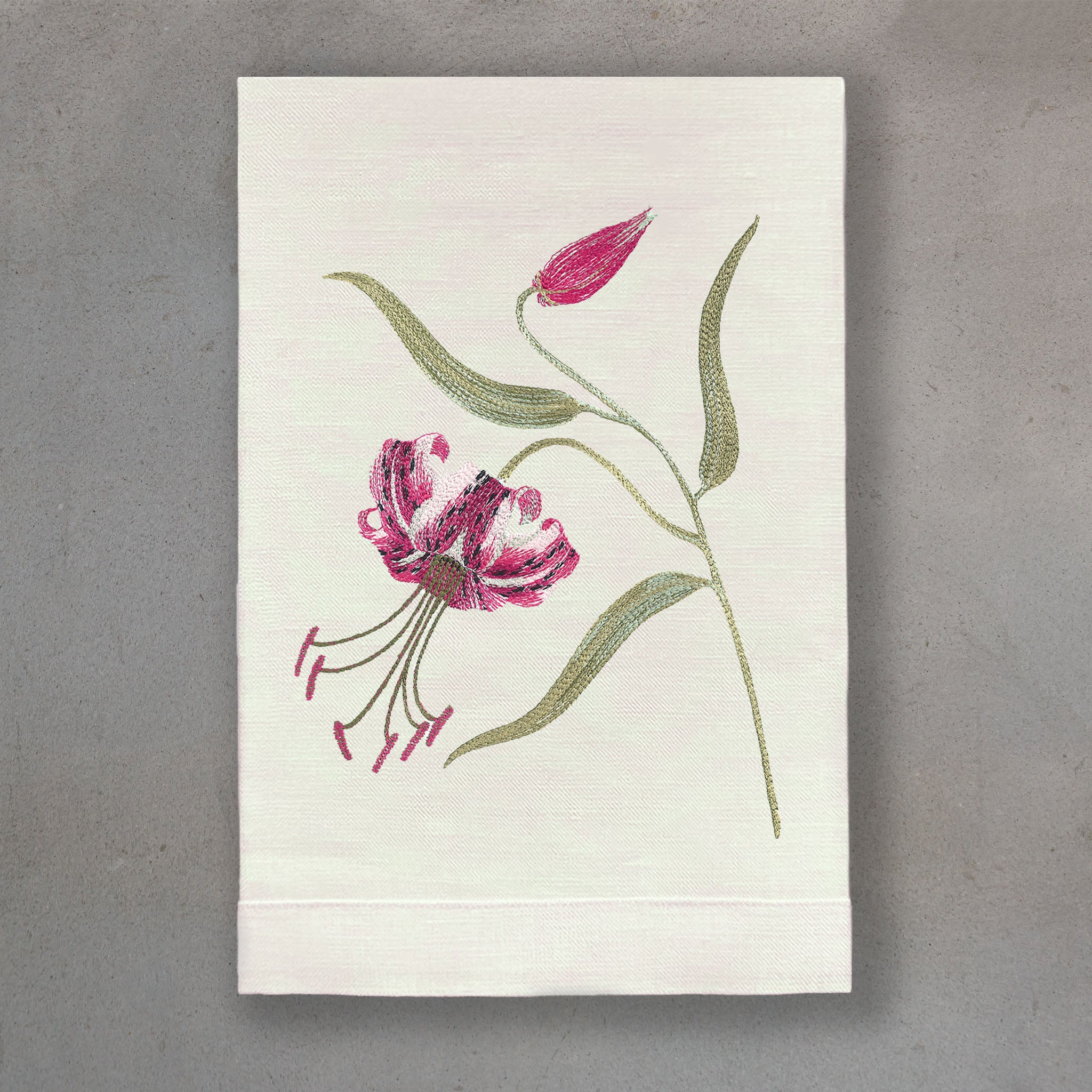 Tiger Lily Pink | Ivory Linen