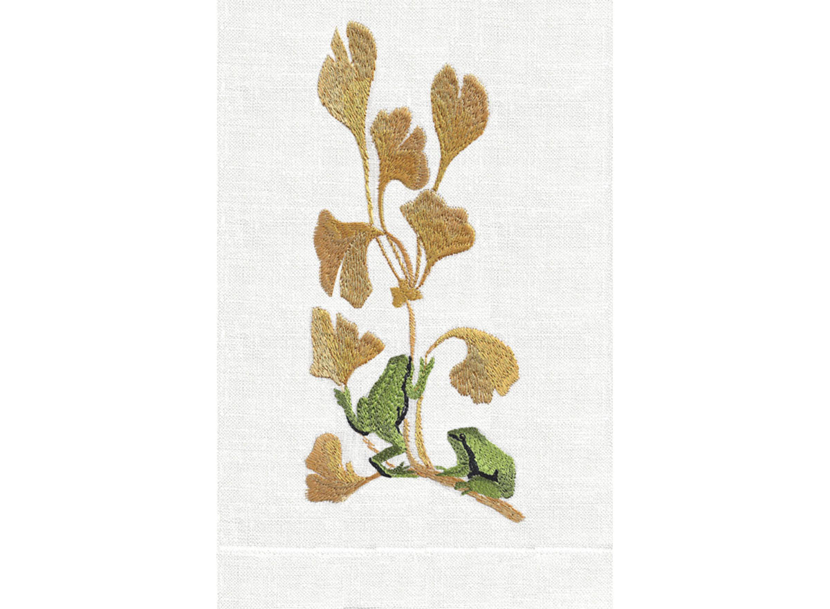 Green Frog on Gold Ginkgo