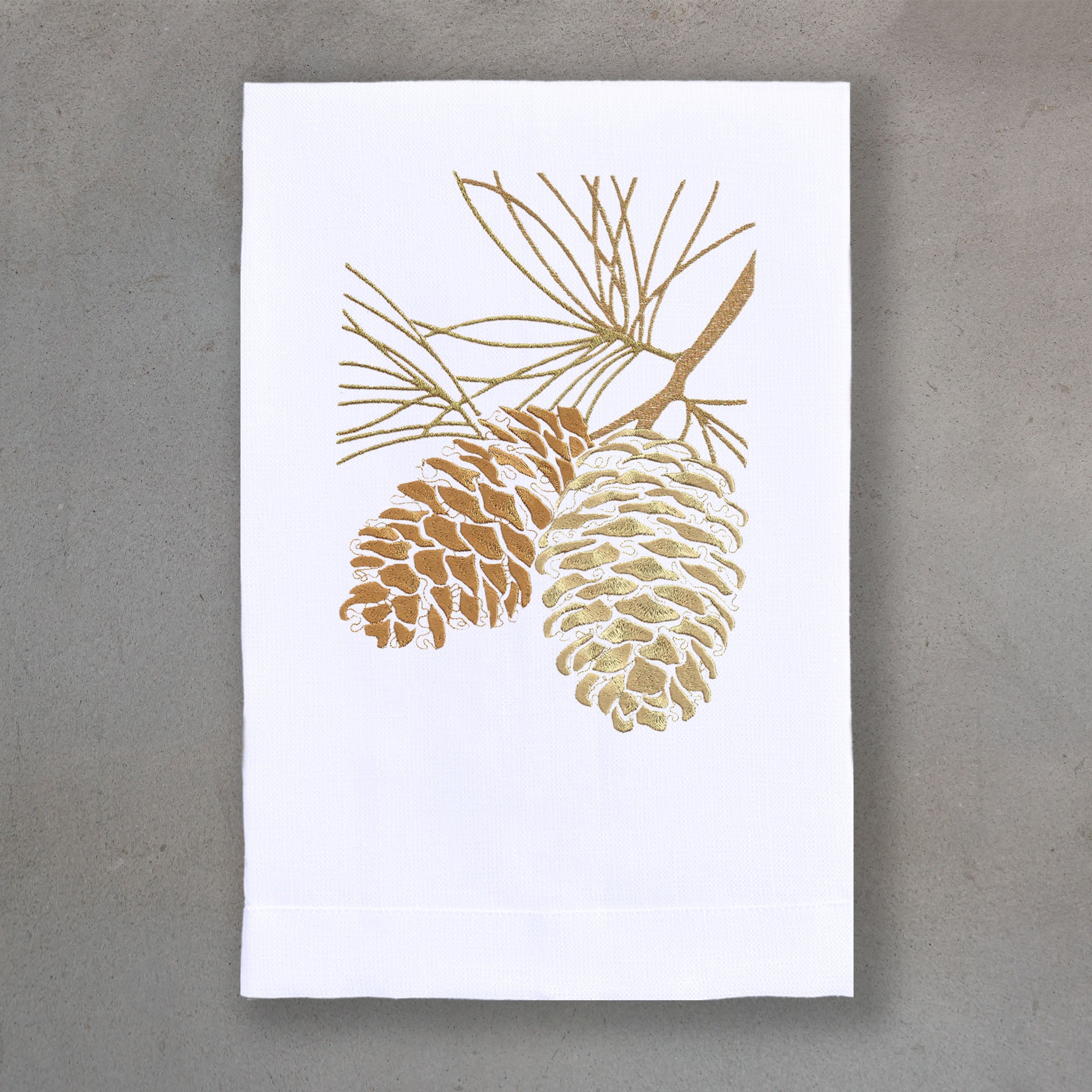 Cones Gold | White Linen