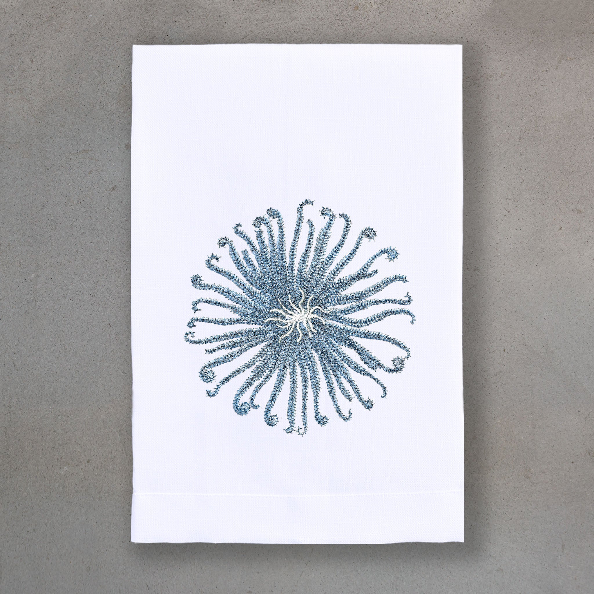 Curly Urchin Blue | White Linen