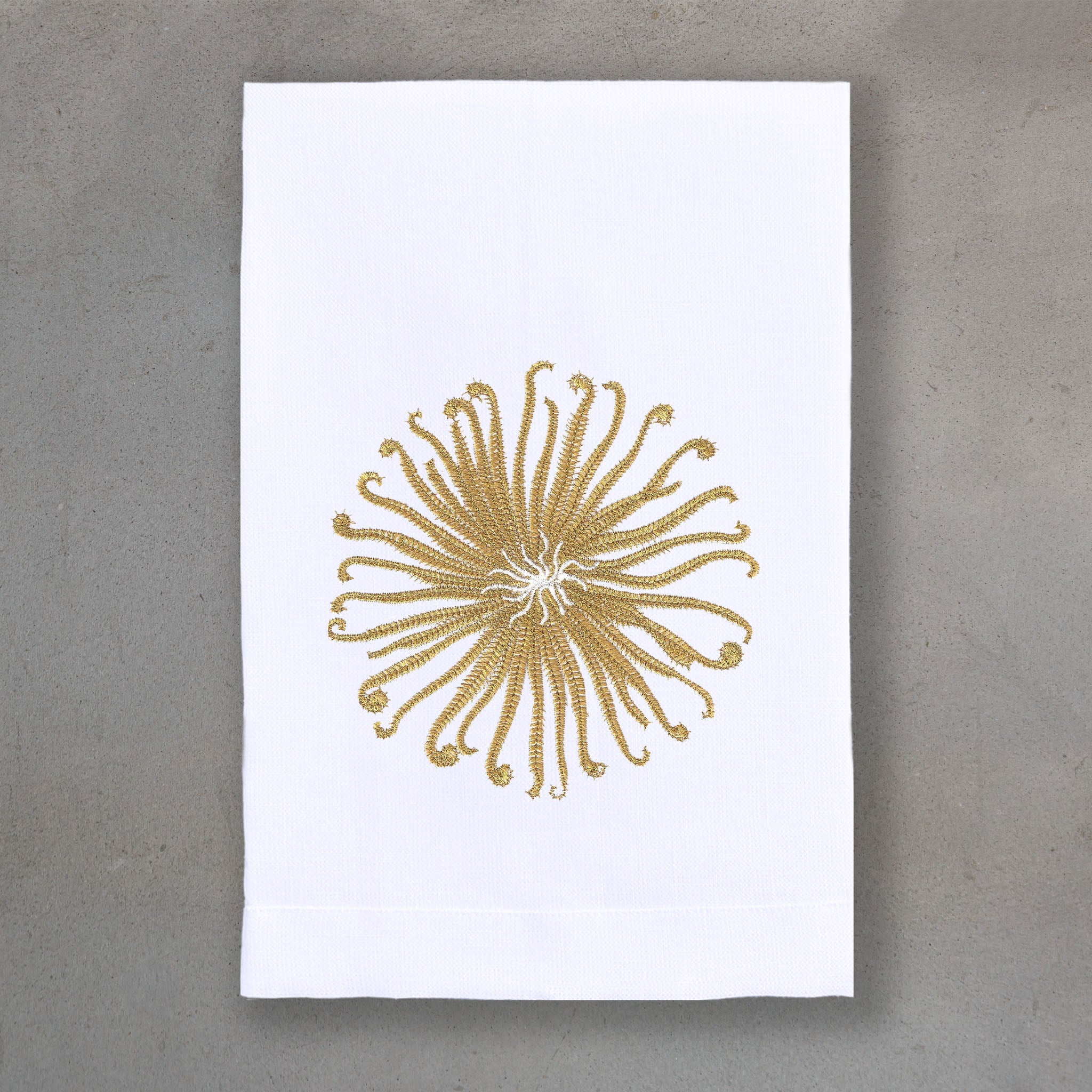 Curly Urchin Gold | White Linen