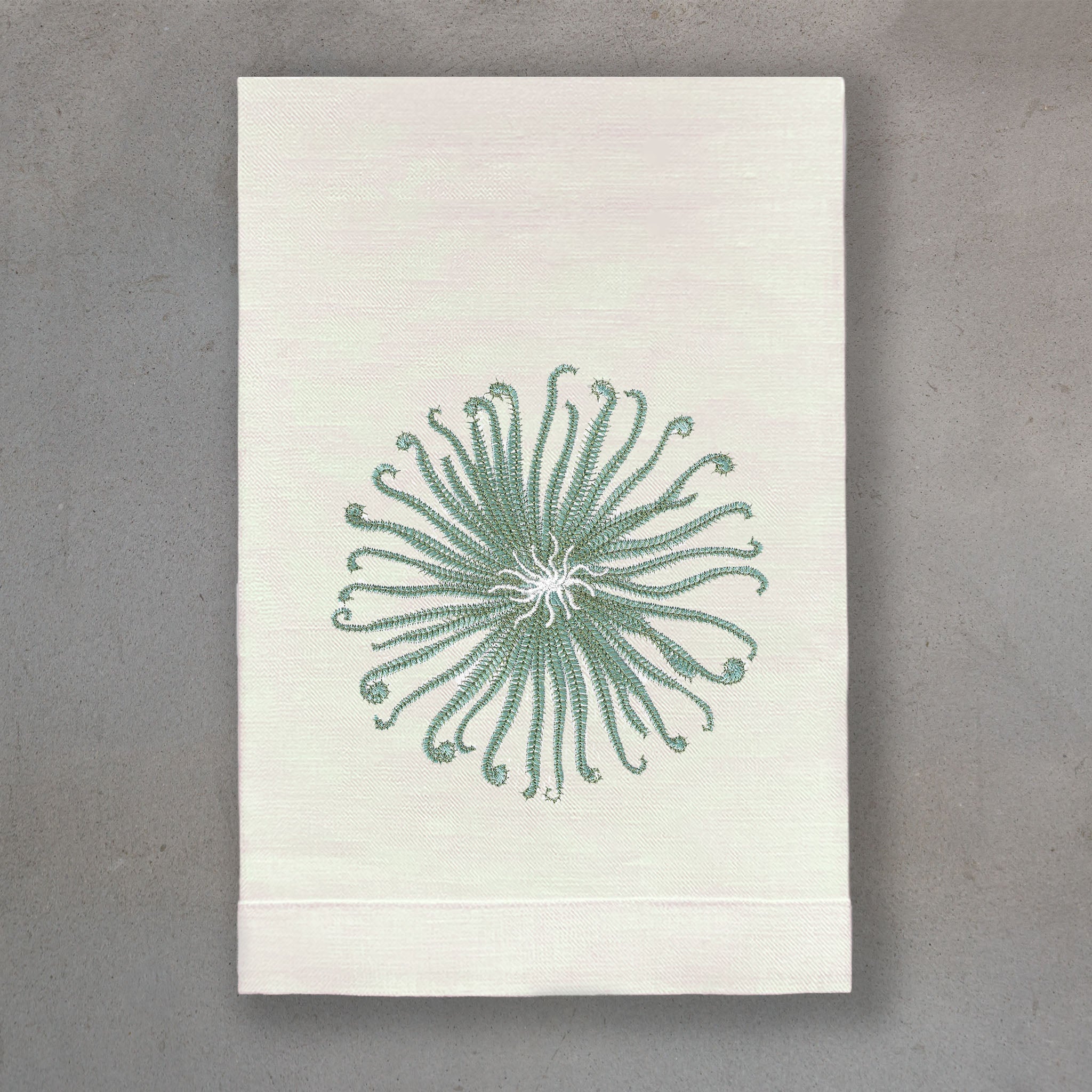 Curly Urchin Green | Ivory Linen