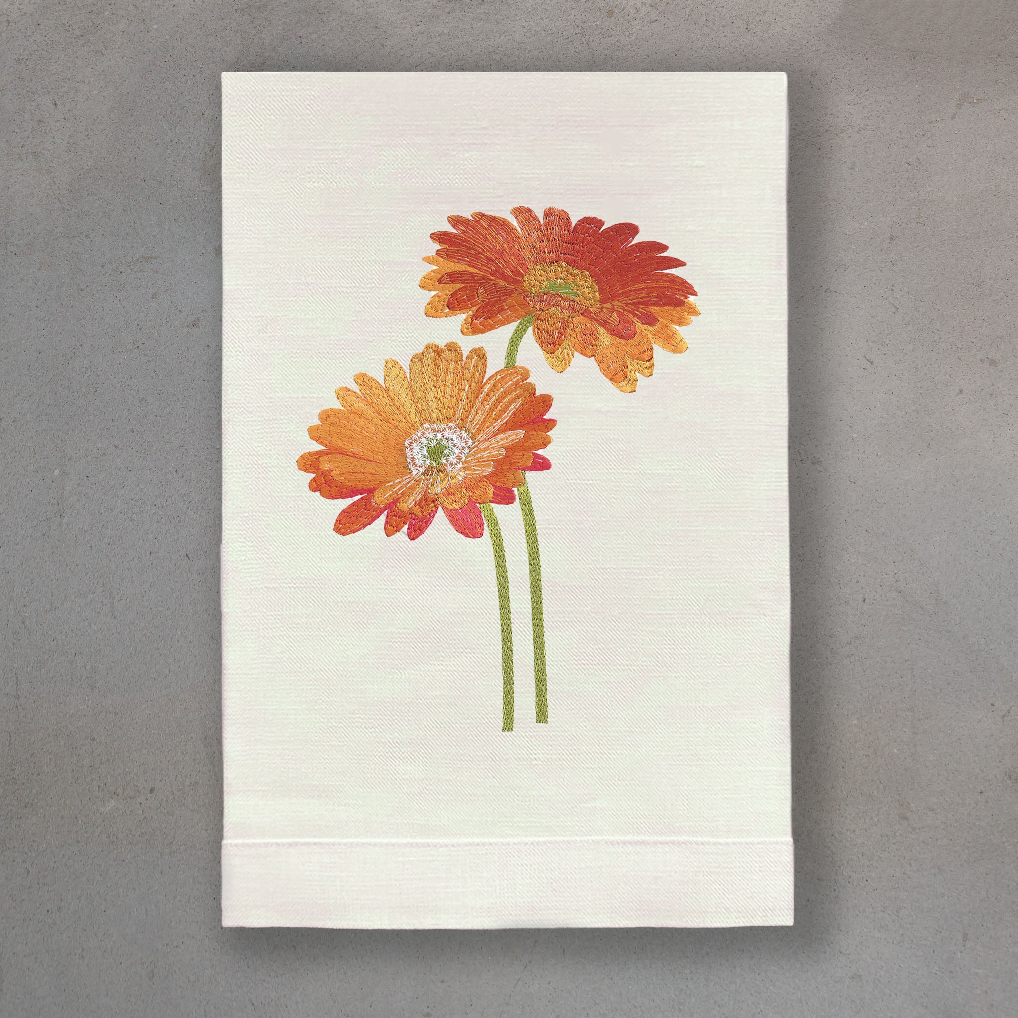 Gerbera Orange | Ivory Linen