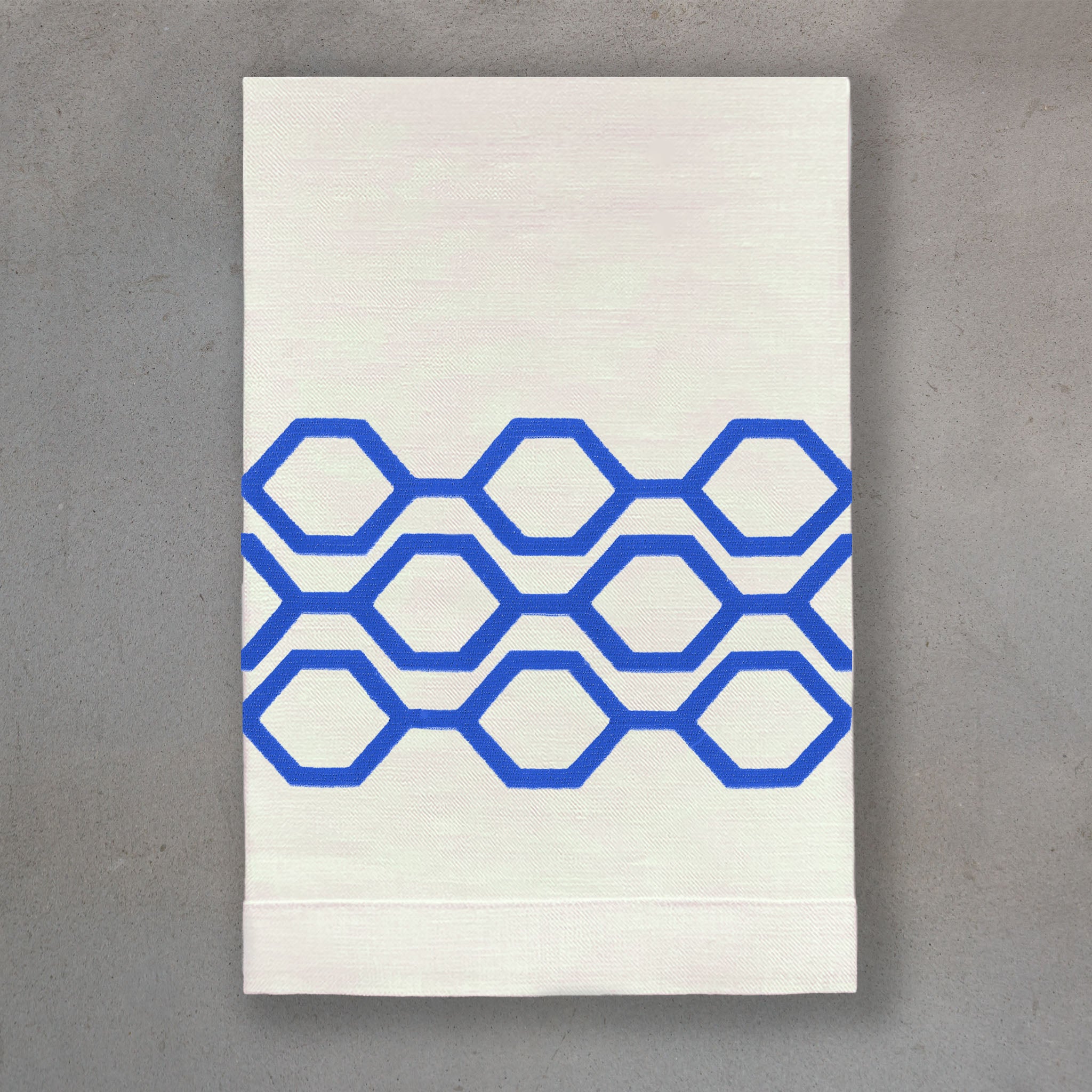 Honeycomb True Blue | Ivory Linen
