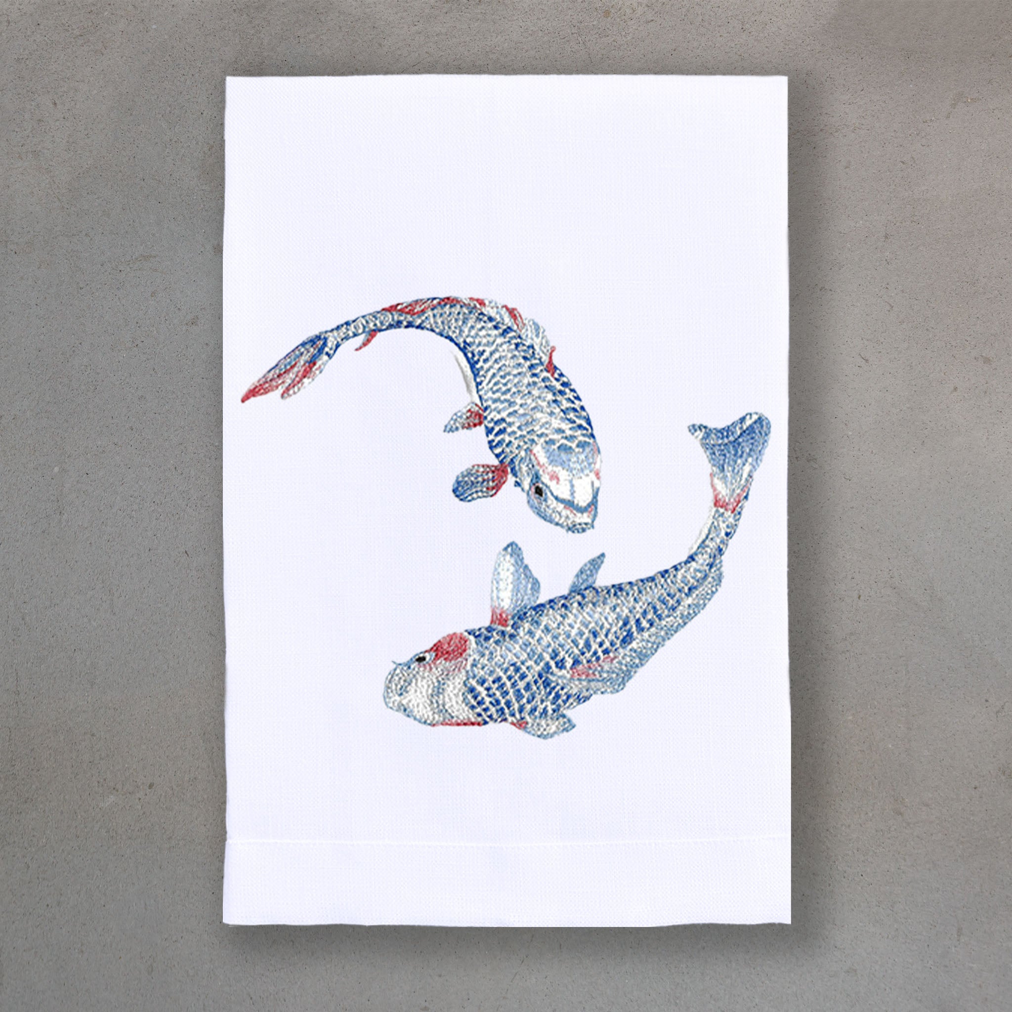Koi Blue | White Linen