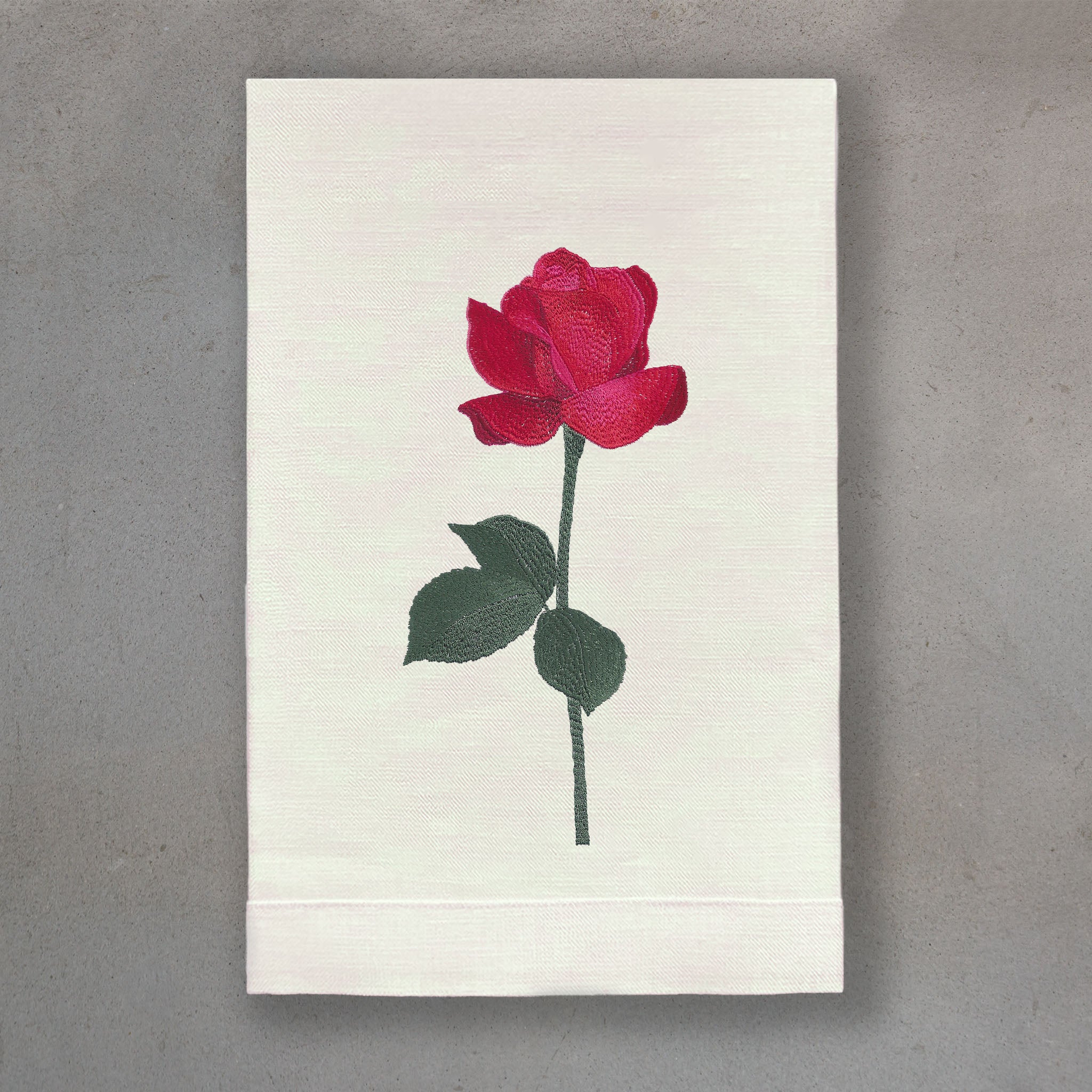Rosebud Red | Ivory Linen