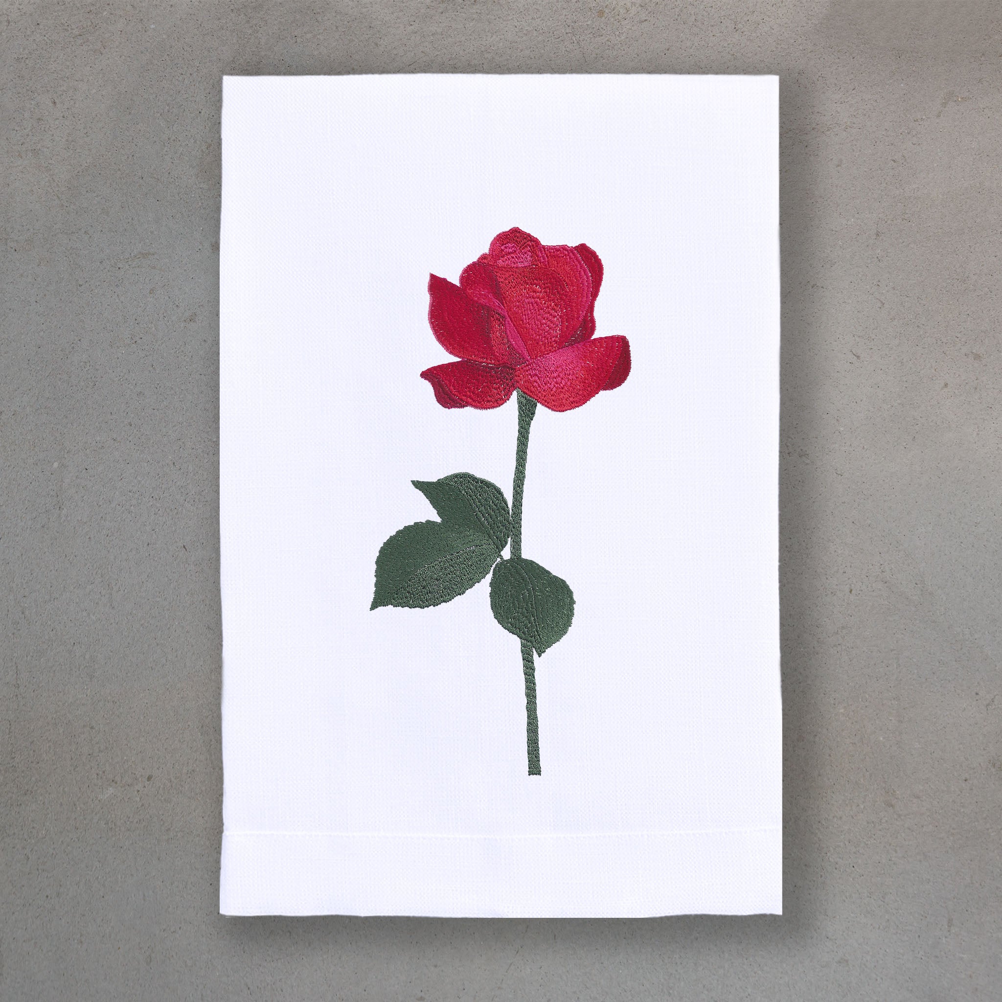 Rosebud Red | White Linen