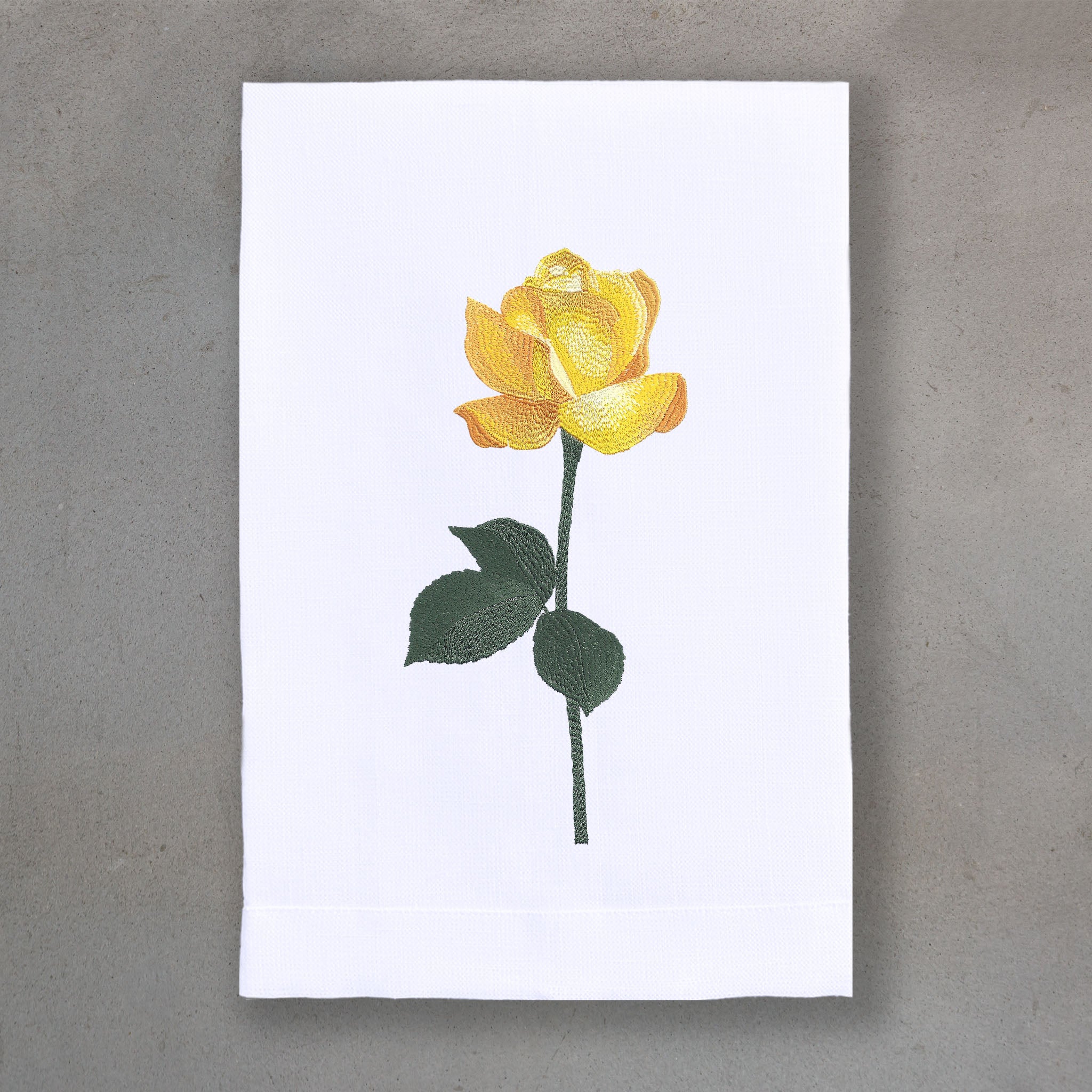 Rosebud Yellow | White Linen