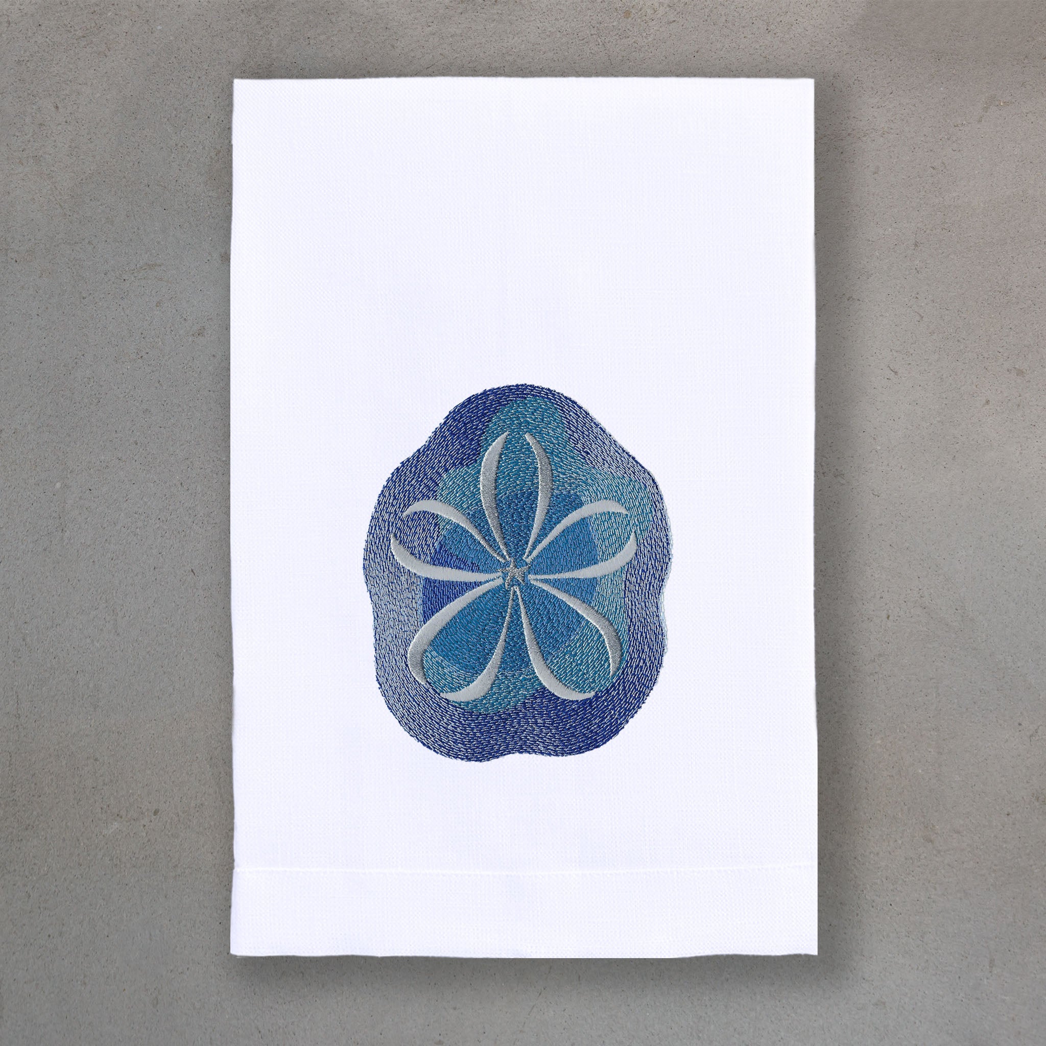 Sand Dollar Blue | White Linen