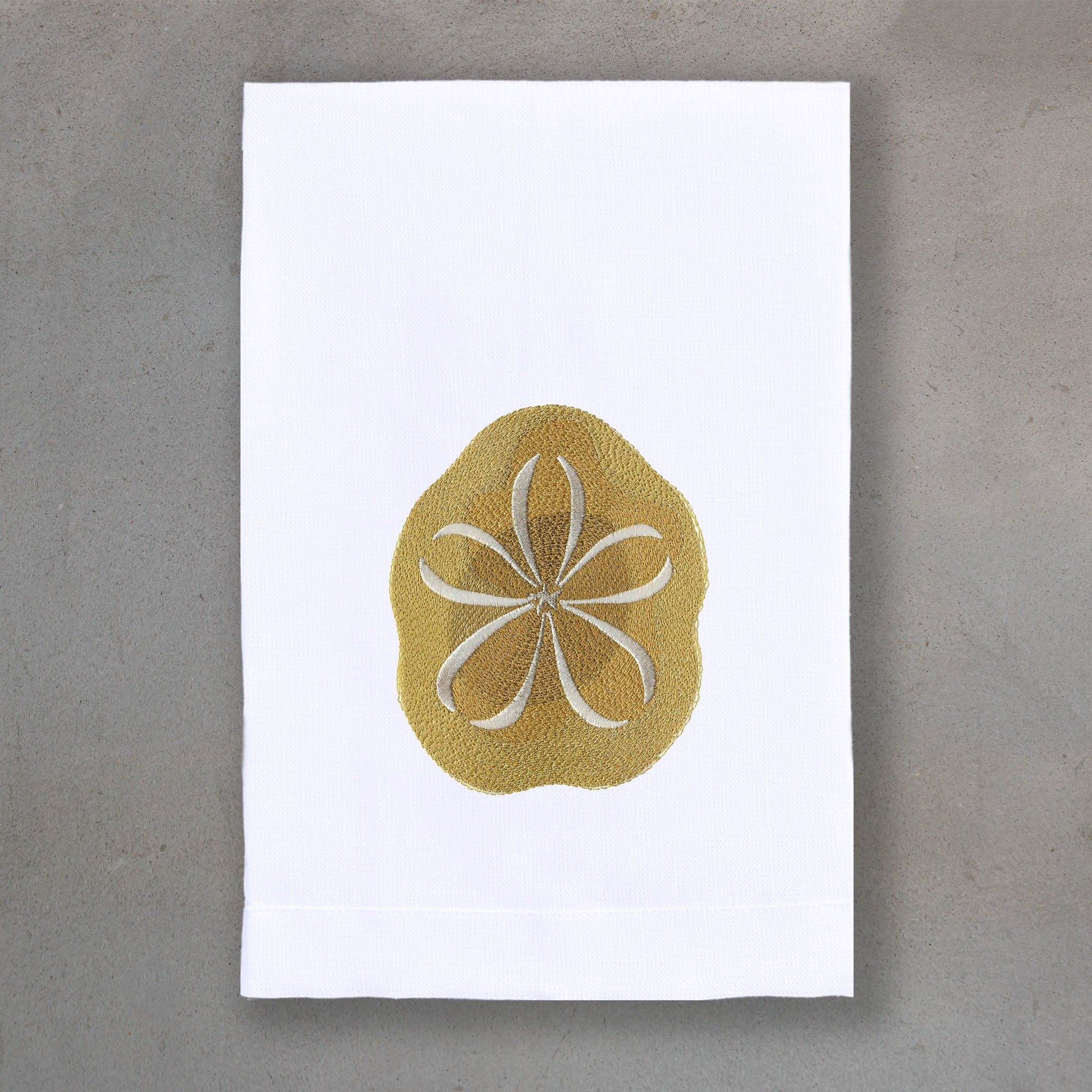 Sand Dollar Gold | White Linen