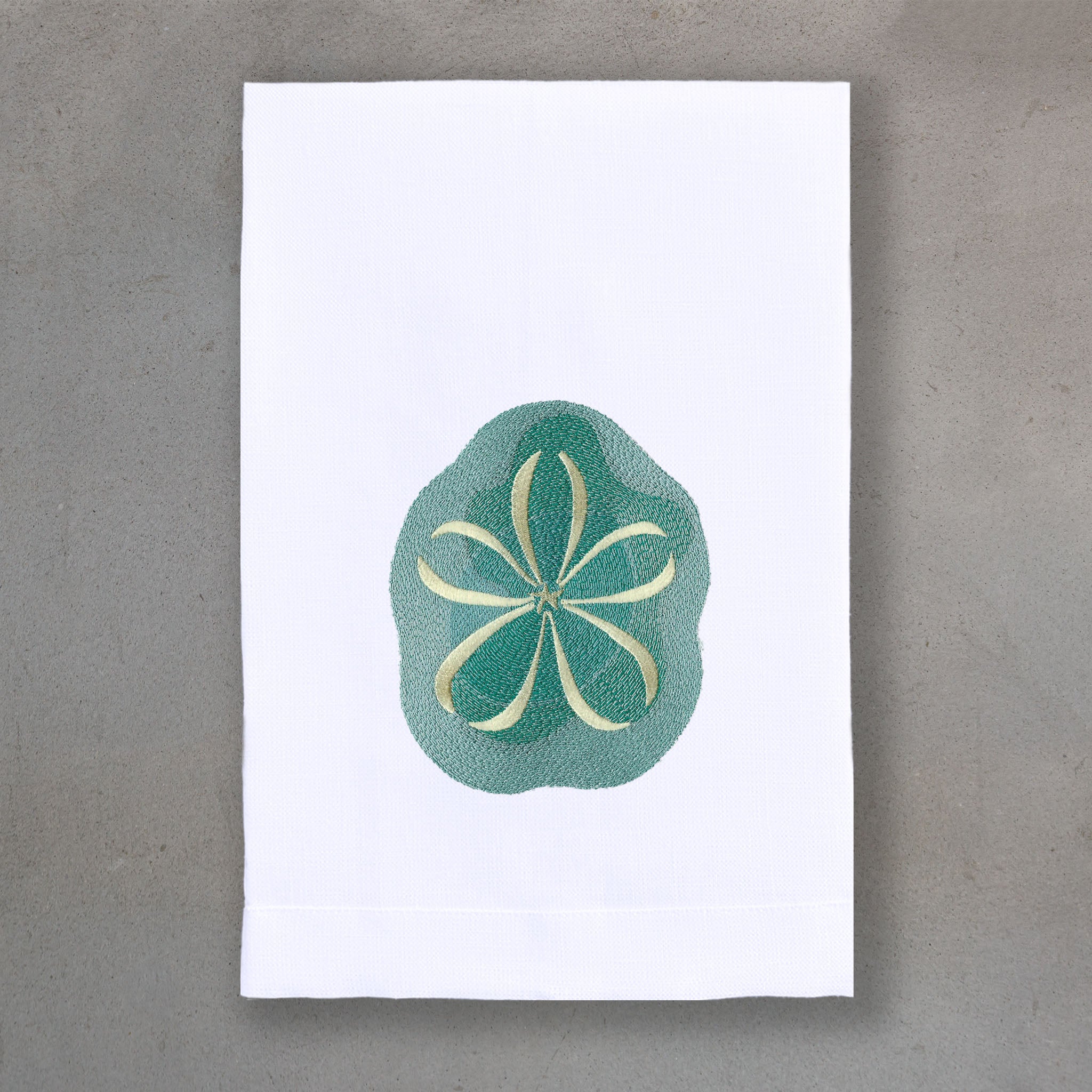 Sand Dollar Green | White Linen