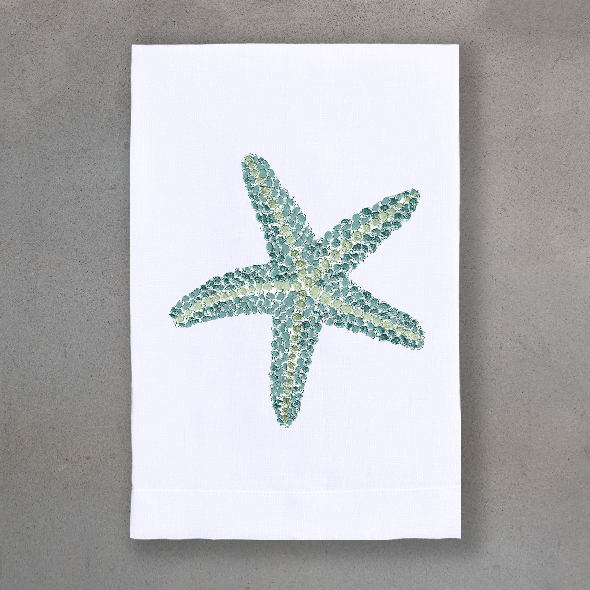 Starfish Aqua | White Linen