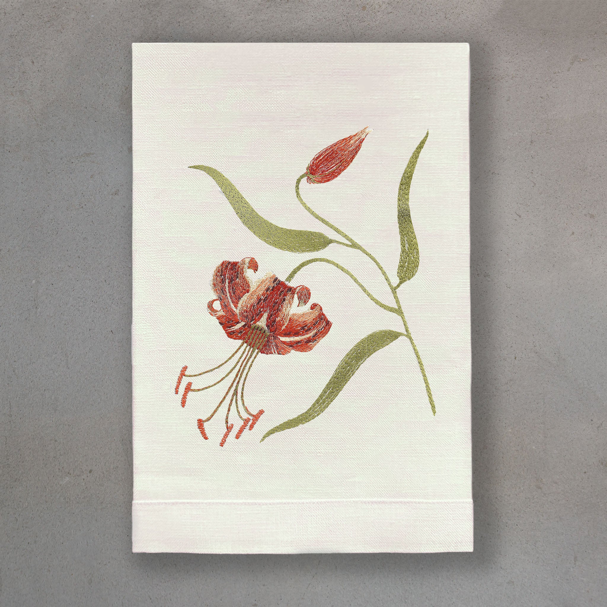 Tiger Lily Orange | Ivory Linen
